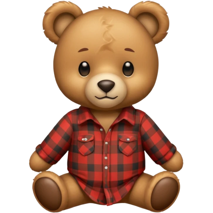 teddy bear with plaid shirt emoji