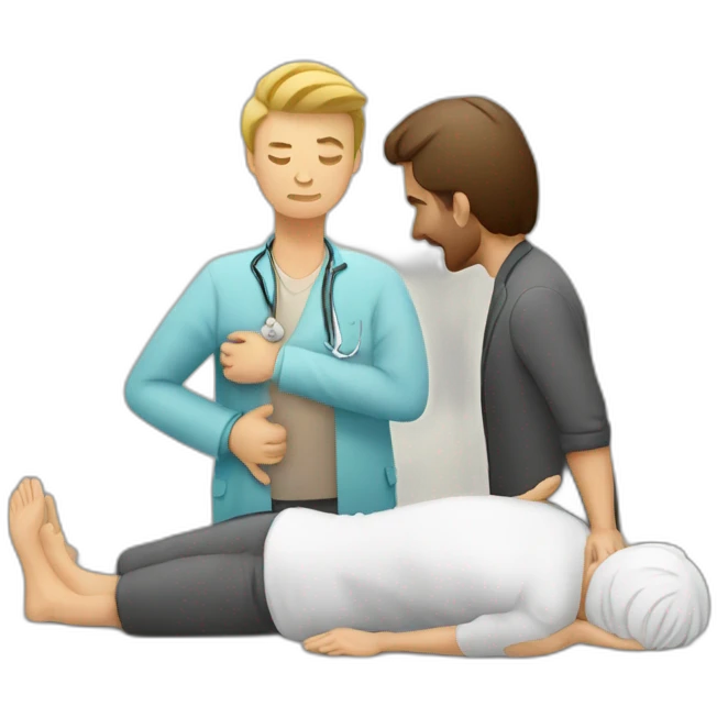 a chiropractor cracking a back of a man emoji