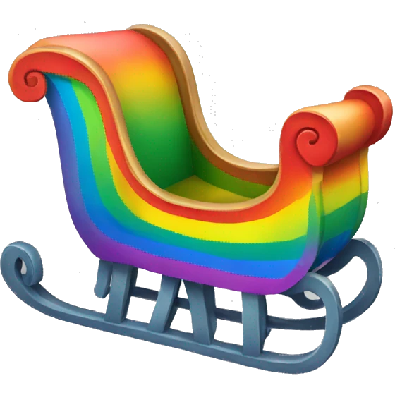 Rainbow sleigh emoji