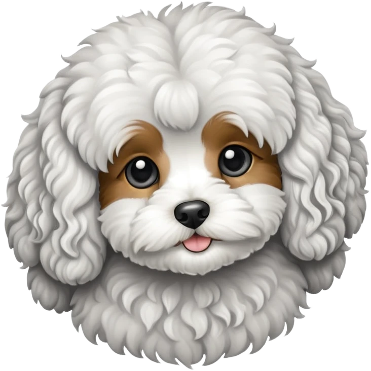 Black and white cavapoo emoji