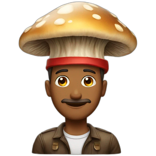 a man with shroom hat emoji