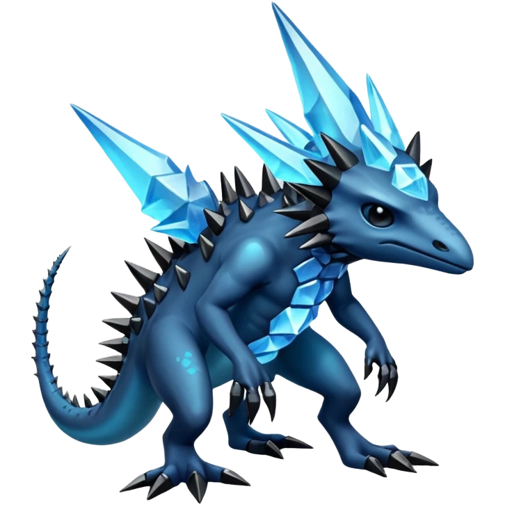 Shiny Dark Edgy Inteleon-Amaura-Fakémon-hybrid-creature (full body)  emoji