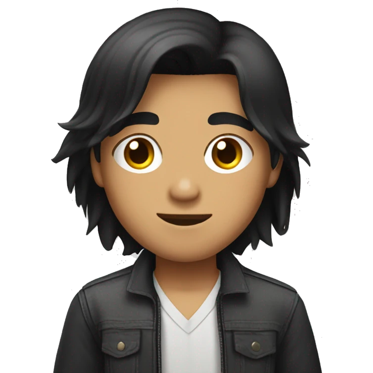 phillipino young man with long straight black hair emoji