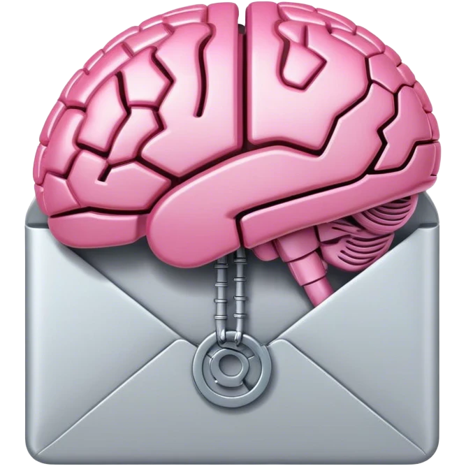 pink Robotic brain connected to email envelope emoji