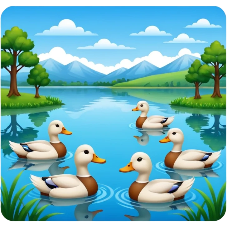 lake, ducks emoji