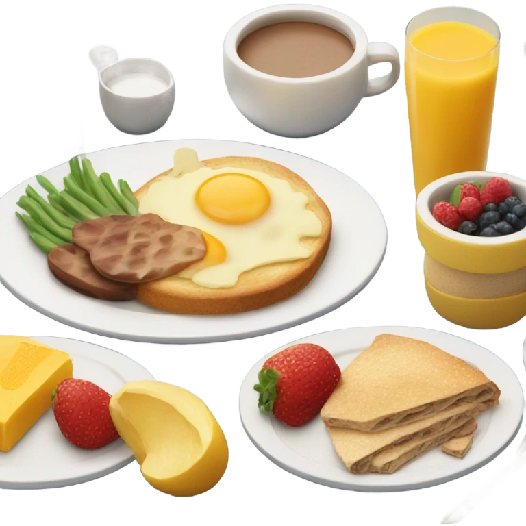 Breakfast in bed with flowers in a small vase  emoji