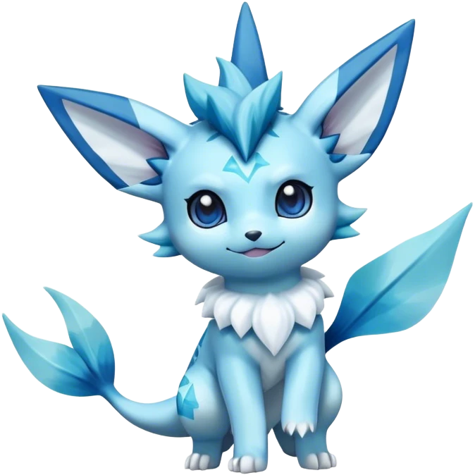 Kawaii Vaporeon-Glaceon-Pokémon full body emoji