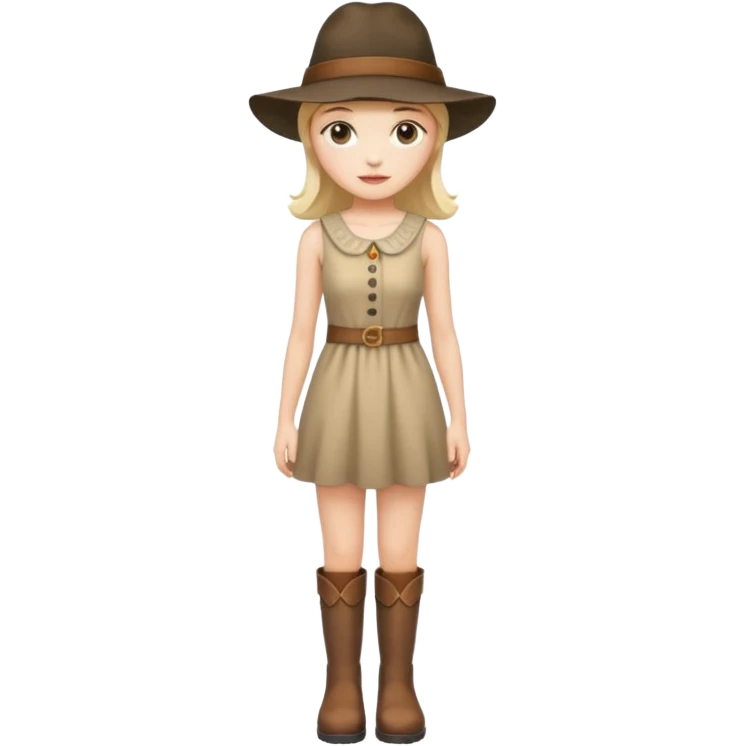 fai il vestito più corto e degli stivali e un cappelli emoji