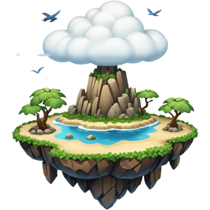 Flying Island, cloud around emoji