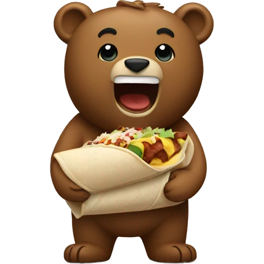  Bear eating a chipotle burrito  emoji