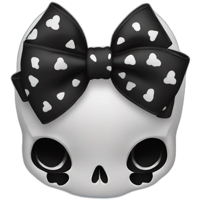 black with skull pattern bow emoji