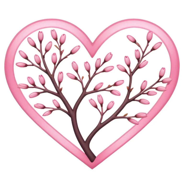 heart with cherry blossom theme emoji