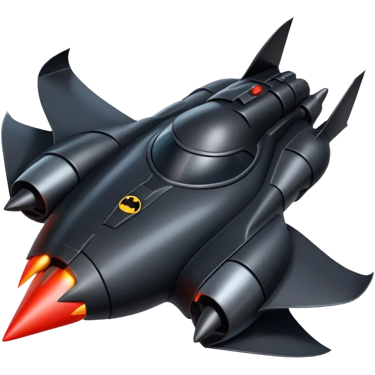 batmobile riding a rocket ship boom! emoji