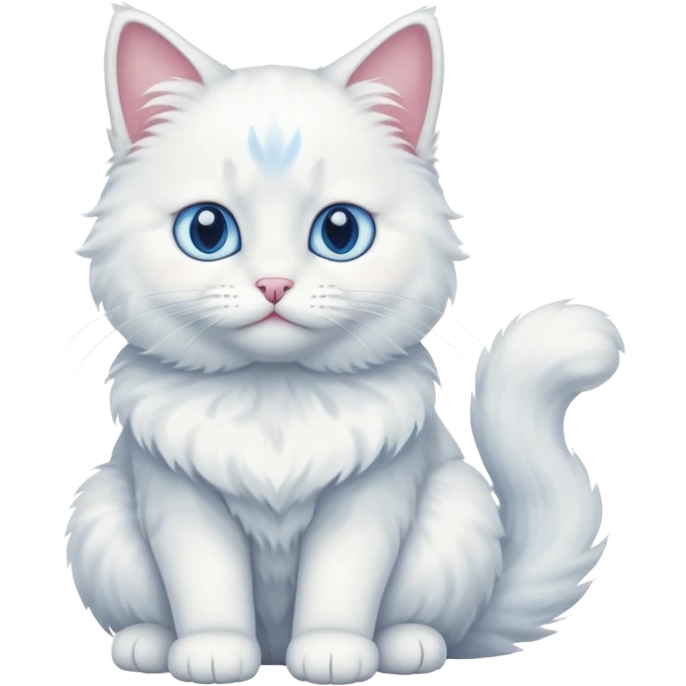 a full-body white cat emoji