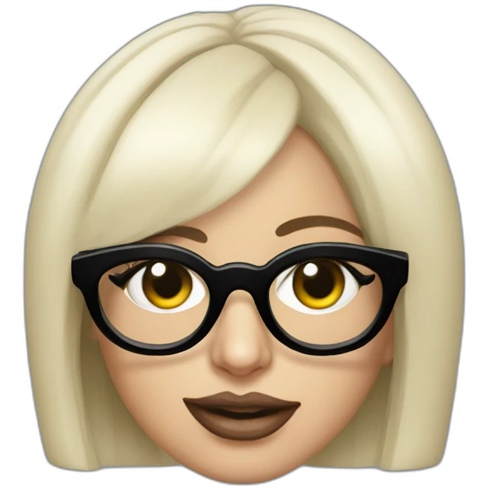Lady gaga with big black square glasses emoji