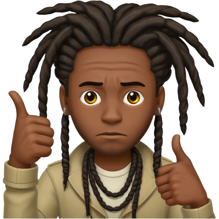 Thumbs down black skinned guys with dreads emoji