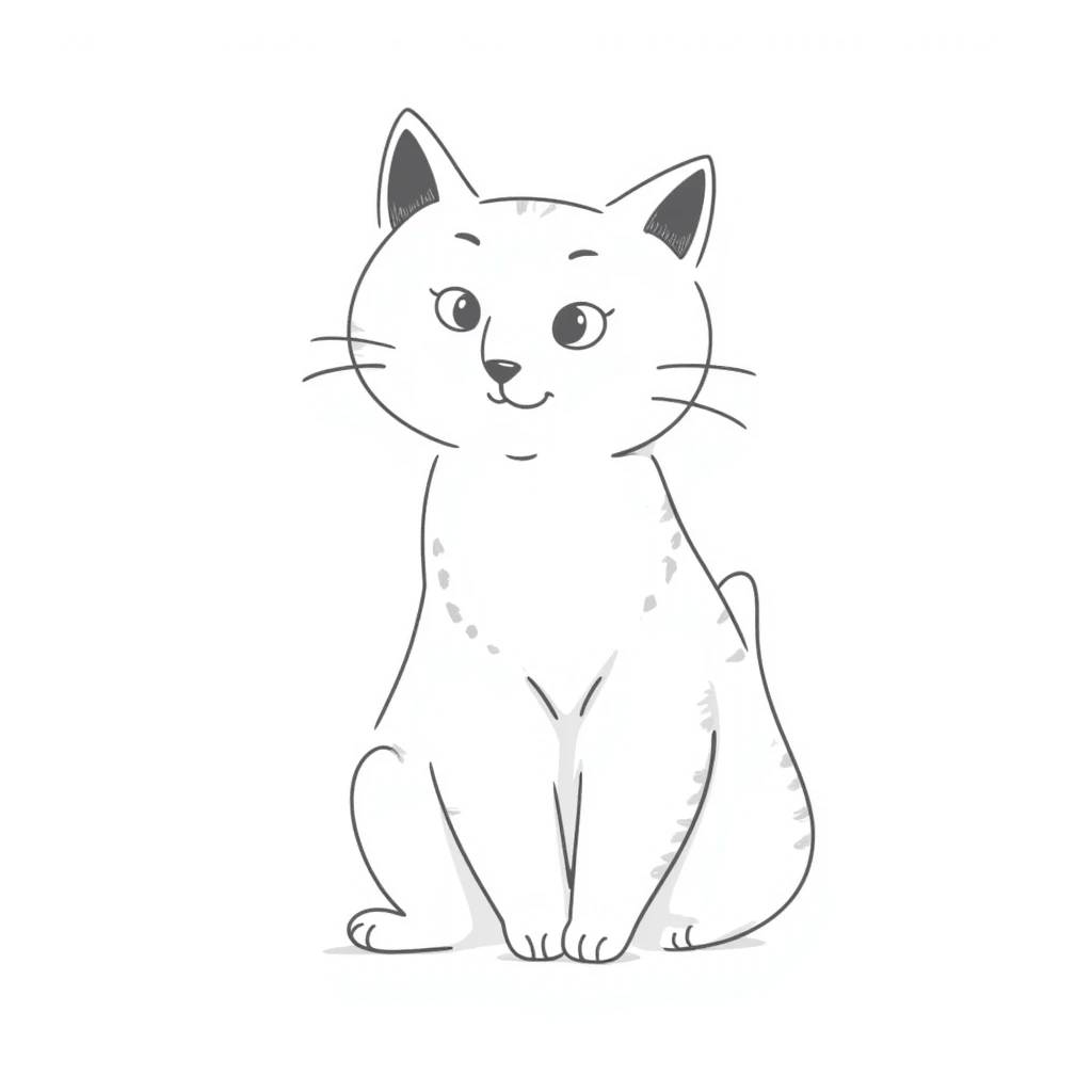 Simple cat sketch with pointy ears emoji