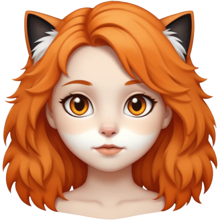 Girl with hair like a calico cat emoji