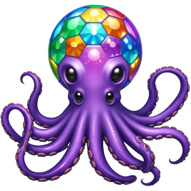 boule disco et poulpe emoji