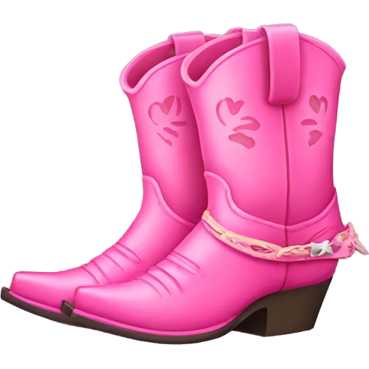 pink cowboy boots emoji