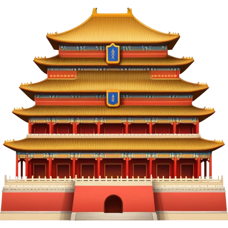 Forbidden City palace, iconic Chinese imperial architecture, simple emoji style emoji