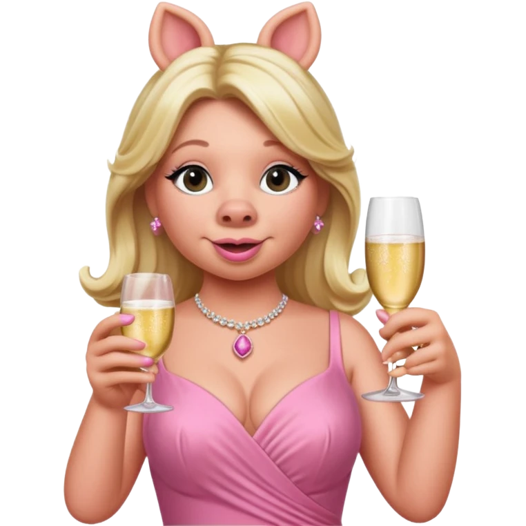 miss piggy pink champagne cheers  emoji