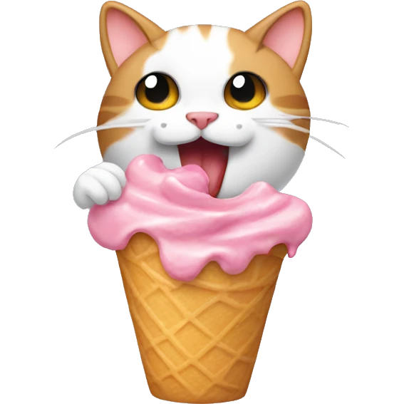 cat eating icecream emoji