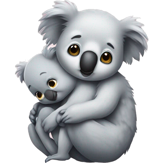 Baby chiken hugging koala  emoji