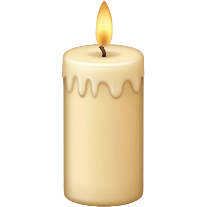 Soft beige candle with vanilla scent emoji