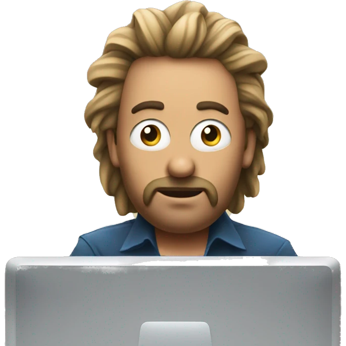 Poker sitting in front of the computer emoji