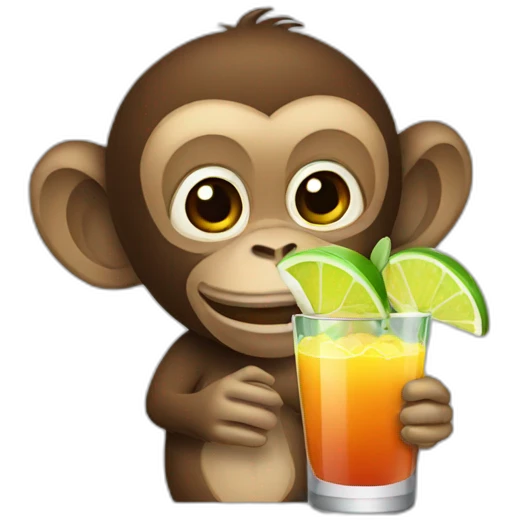 Monkey drinking a margarita emoji
