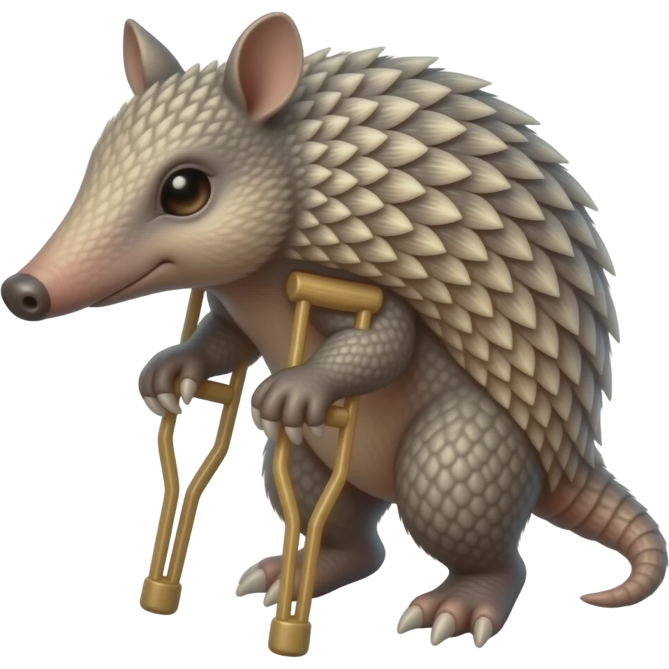 Armadillo on crutches emoji