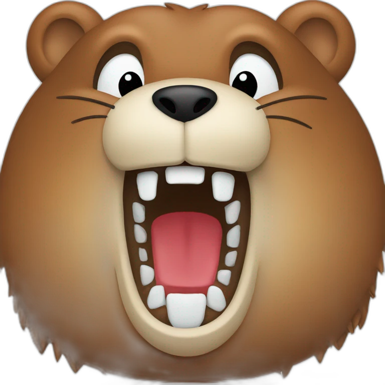 Beaver biting with its big teeth emoji