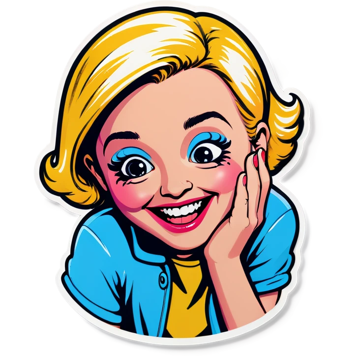 Pop art Be embarrassed Giggling emoji