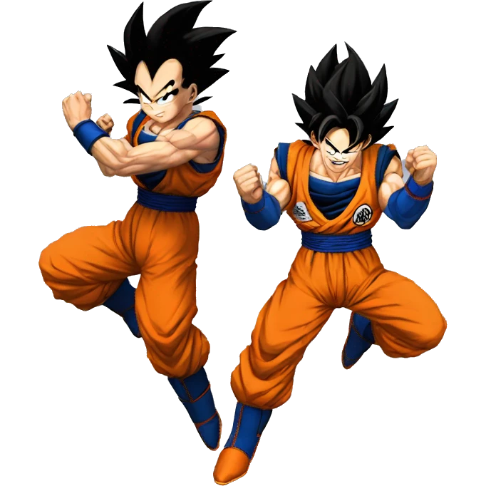 Goku doing the fusion dance with vegeta emoji