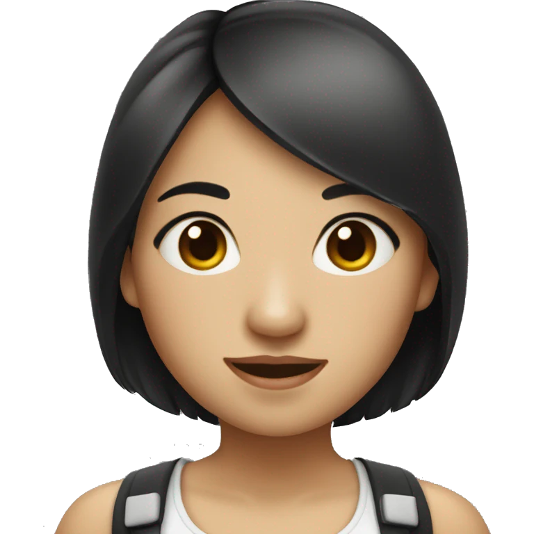 Asian girl with panda ears emoji