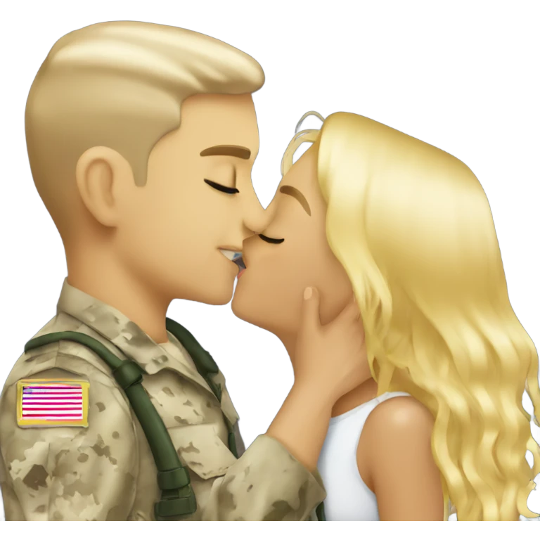Marine dipping blonde girl for a kiss  emoji