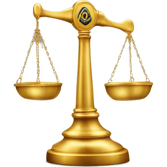 gold gavel with freemason logo and letter g emoji