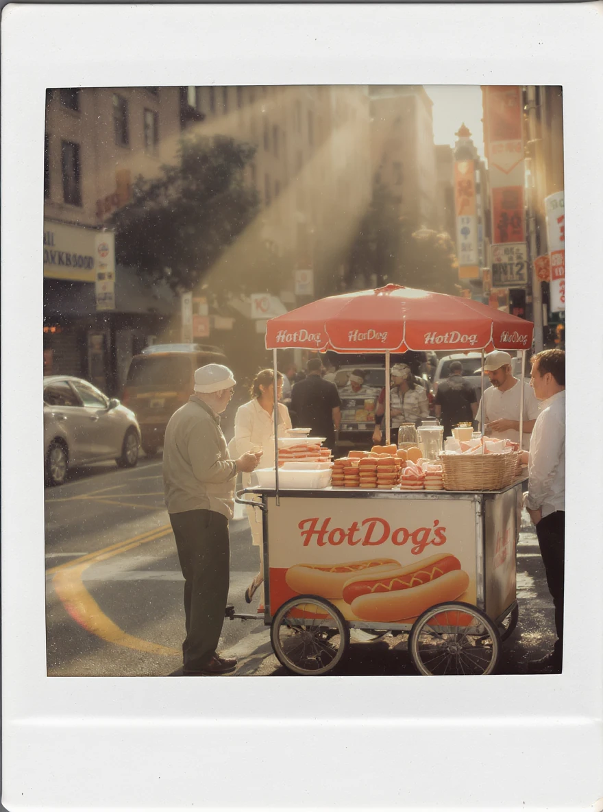 hotdog seller in New York with cart emoji