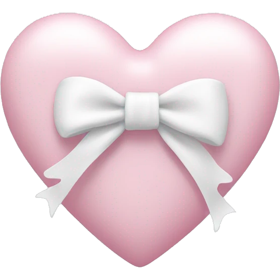 Pastel pink heart with white bow emoji