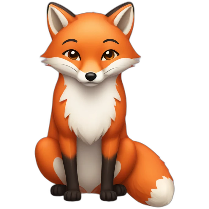 Red fox with a white circle on his stomach emoji
