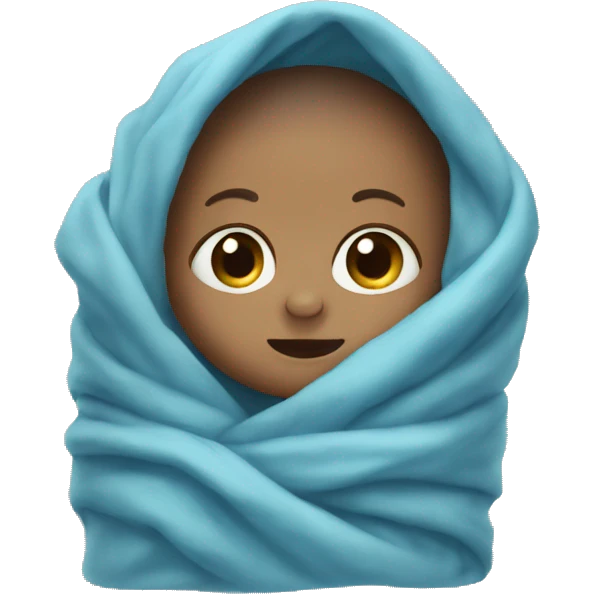 a little baby wrapped in blue blanket emoji