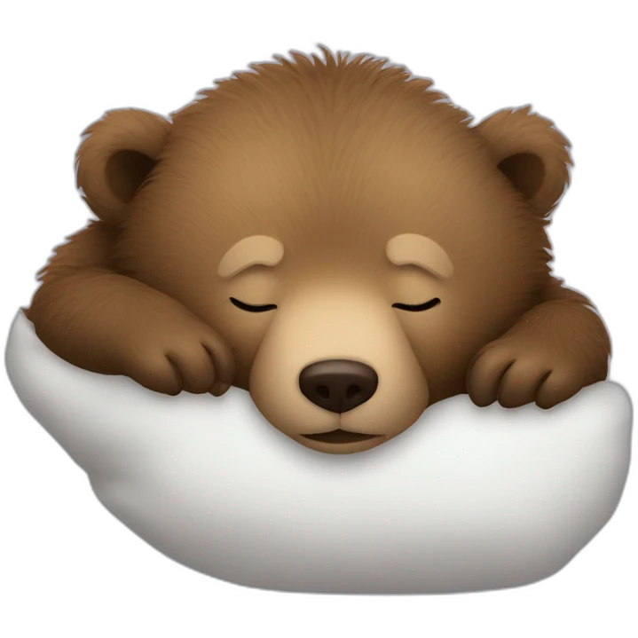 Baby grizzly bear sleeping  emoji