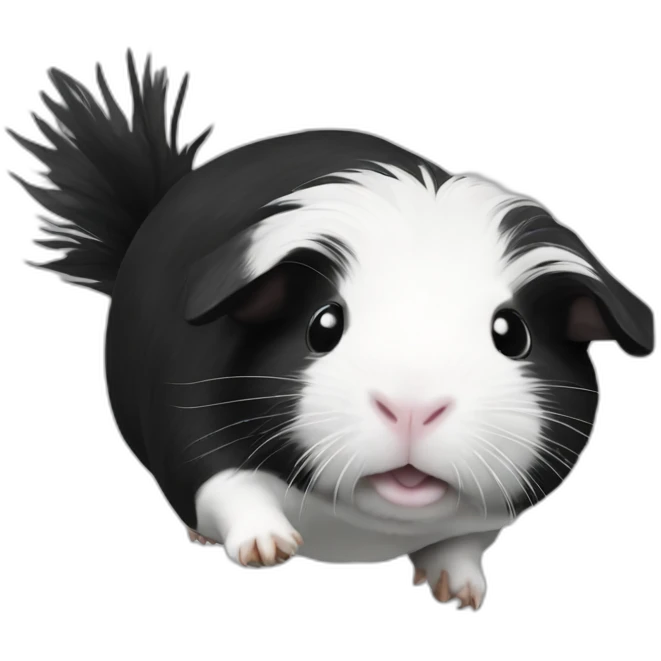 Guinea pig black and white flying emoji