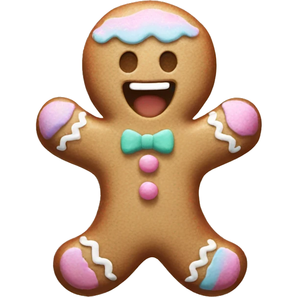 Pastel gingerbread man emoji