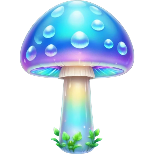opal crystal mushroom with a glowing stem emoji