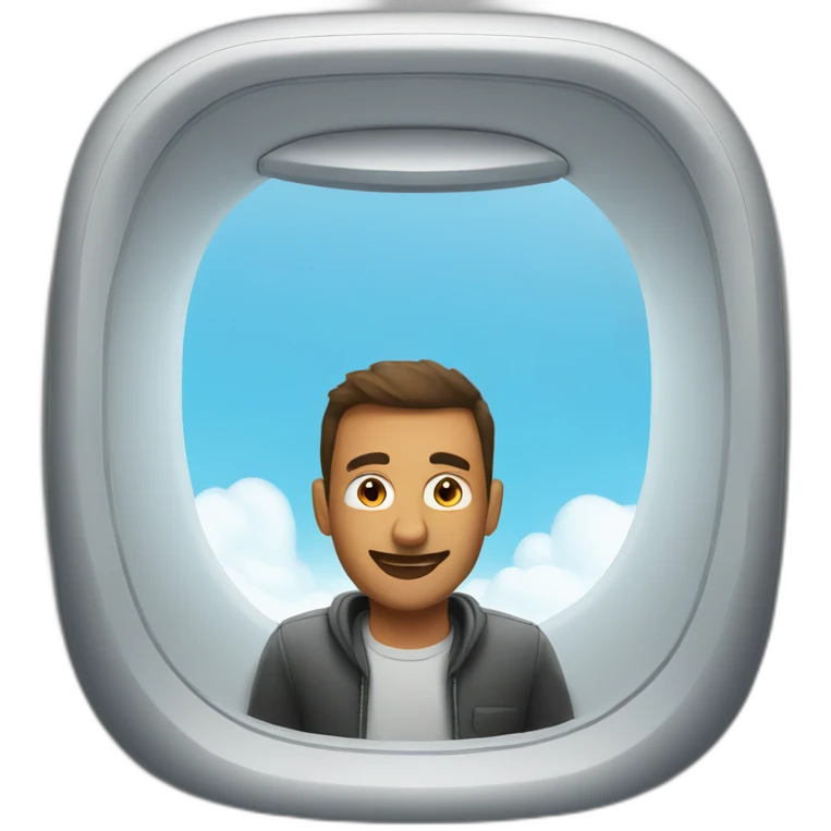 Plane window sitting man emoji