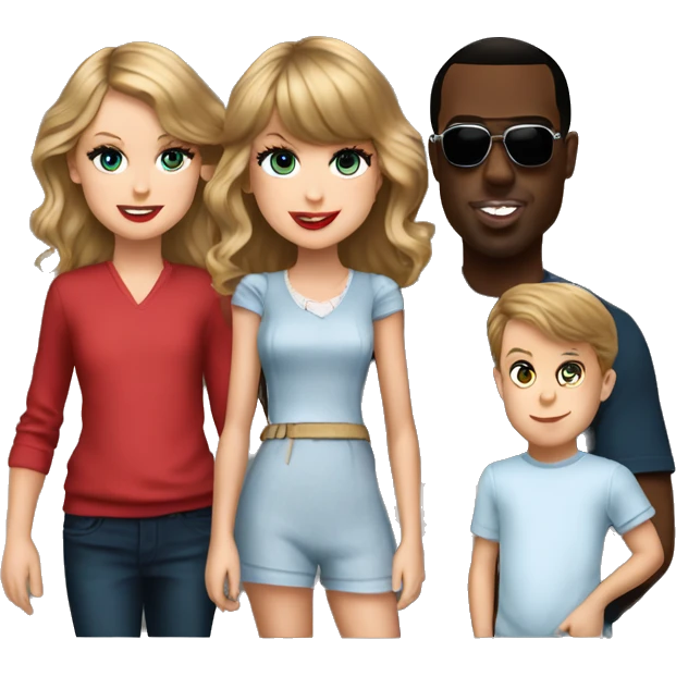 taylor swift and p.diddy with kids emoji