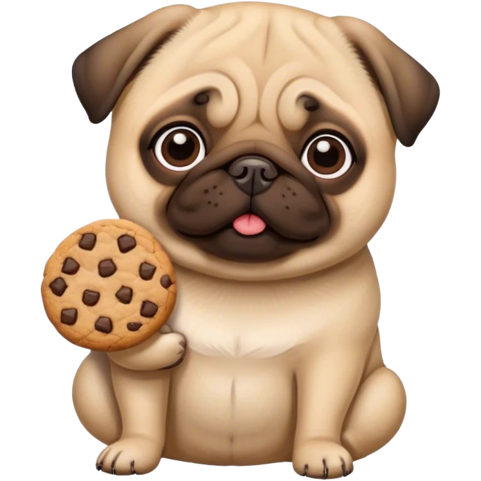pug with cookie emoji