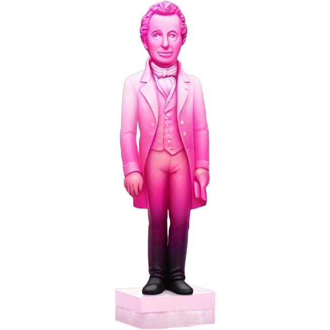 Pink ombre James Monroe statue with glitter emoji